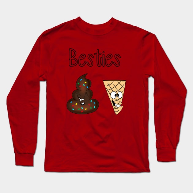 Besties_Chocolate Long Sleeve T-Shirt by DitzyDonutsDesigns